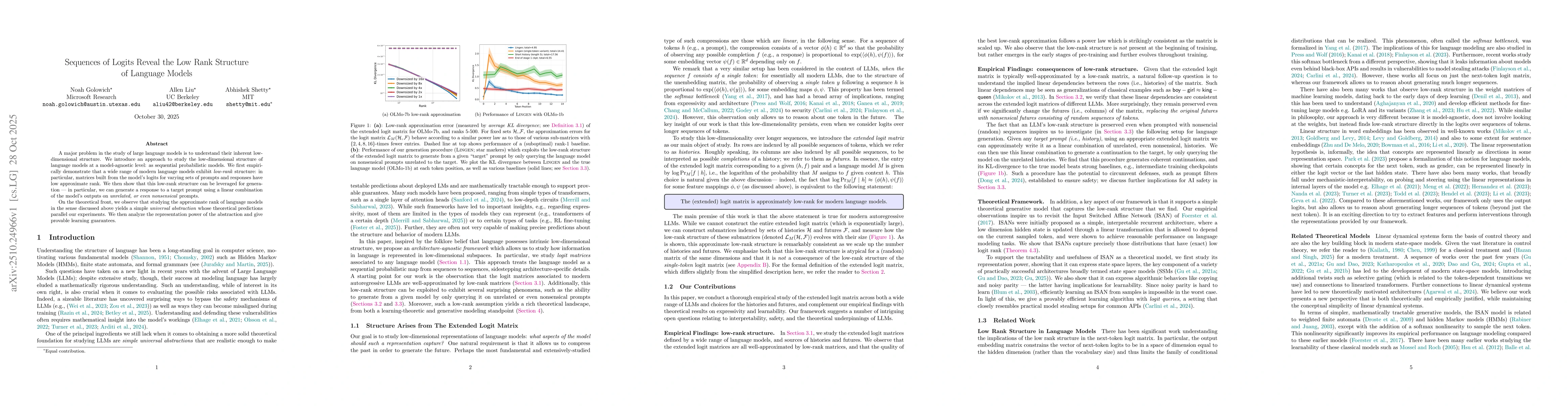 Thumbnail for Sequences of Logits Reveal the Low Rank Structure of Language Models