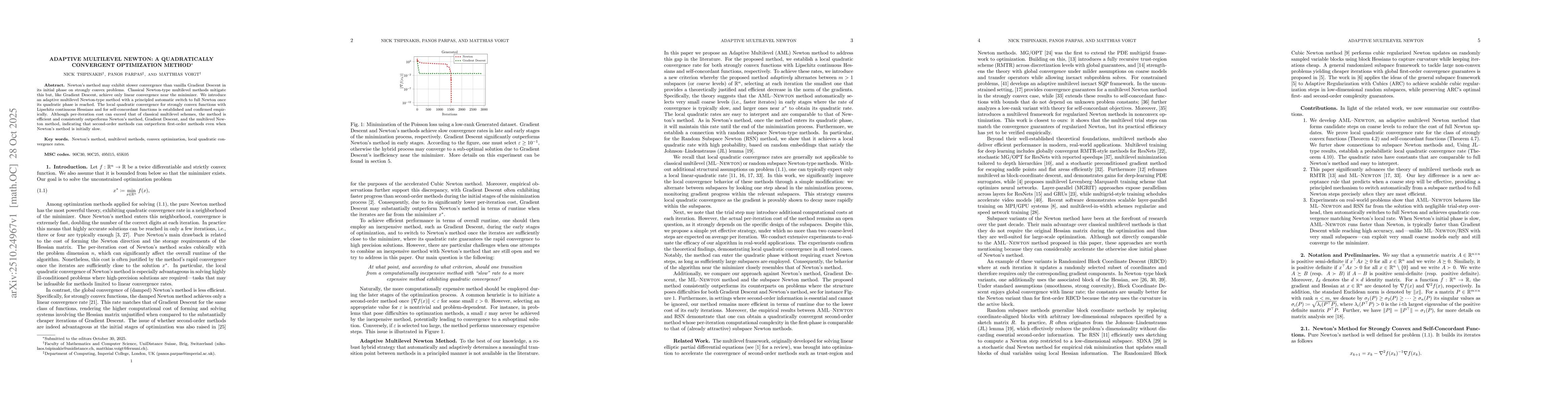 Thumbnail for Adaptive Multilevel Newton: A Quadratically Convergent Optimization
  Method