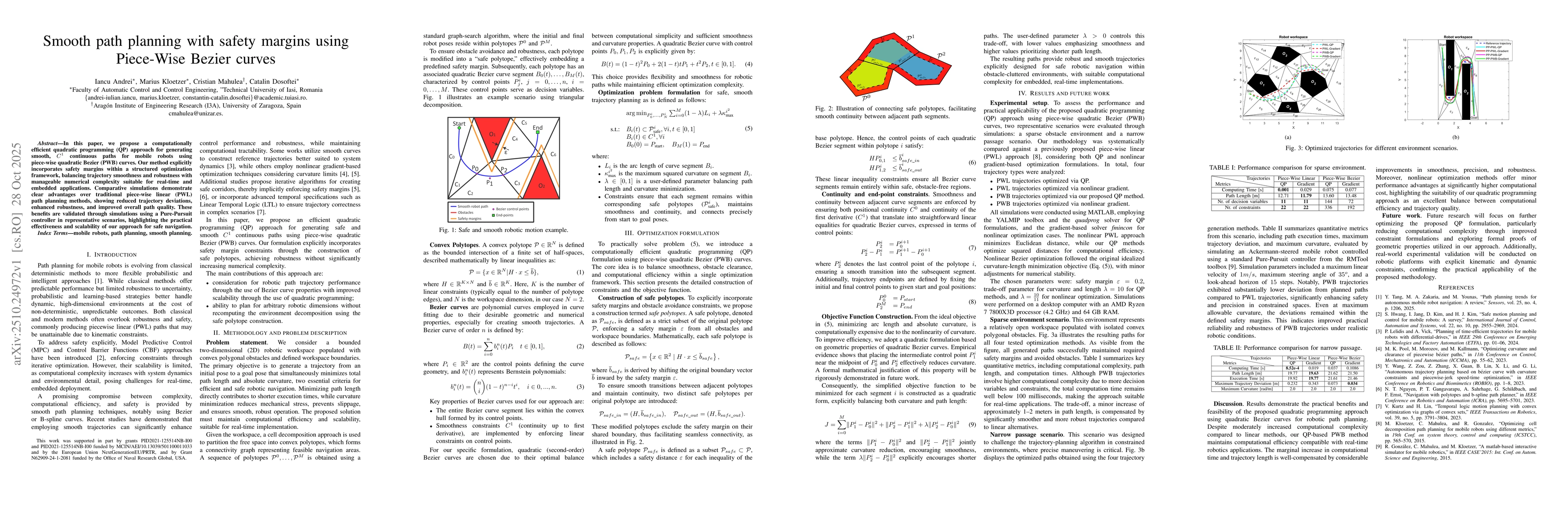 Thumbnail for Smooth path planning with safety margins using Piece-Wise Bezier curves