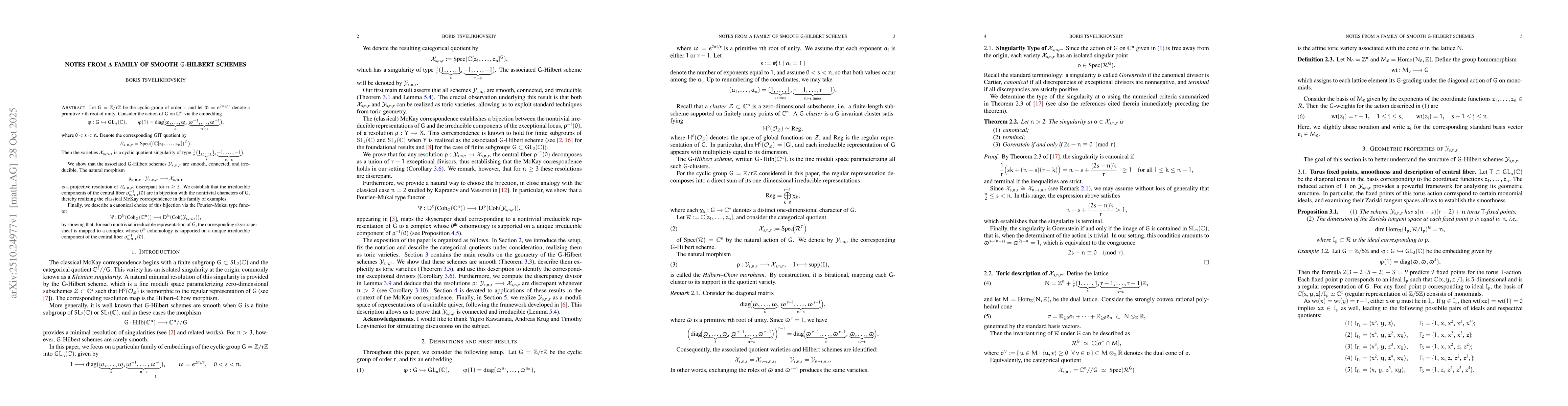 Thumbnail for Notes from a family of smooth $G$-Hilbert schemes