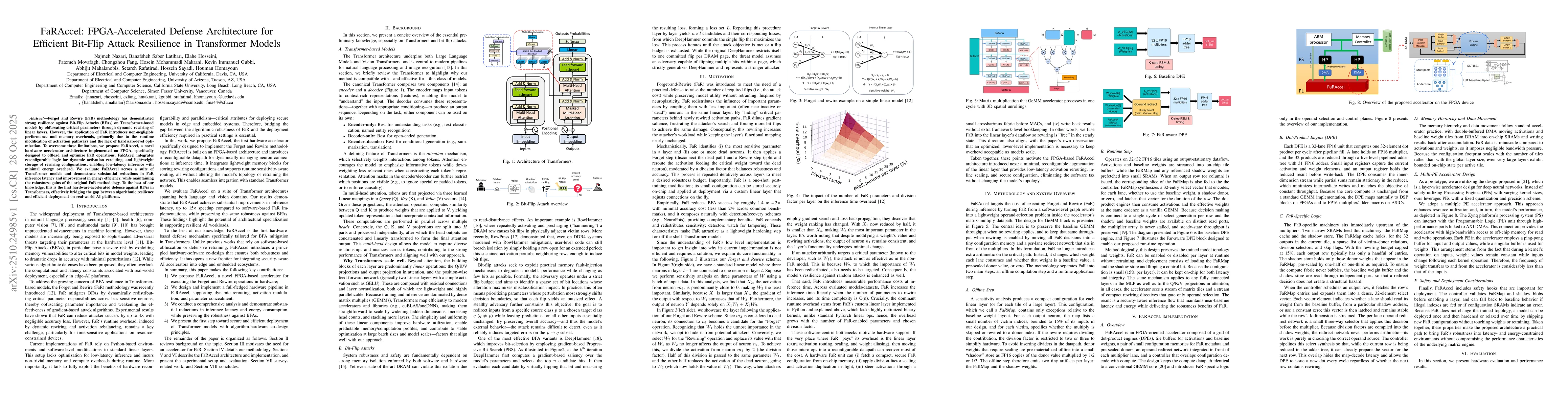 Thumbnail for FaRAccel: FPGA-Accelerated Defense Architecture for Efficient Bit-Flip
  Attack Resilience in Transformer Models