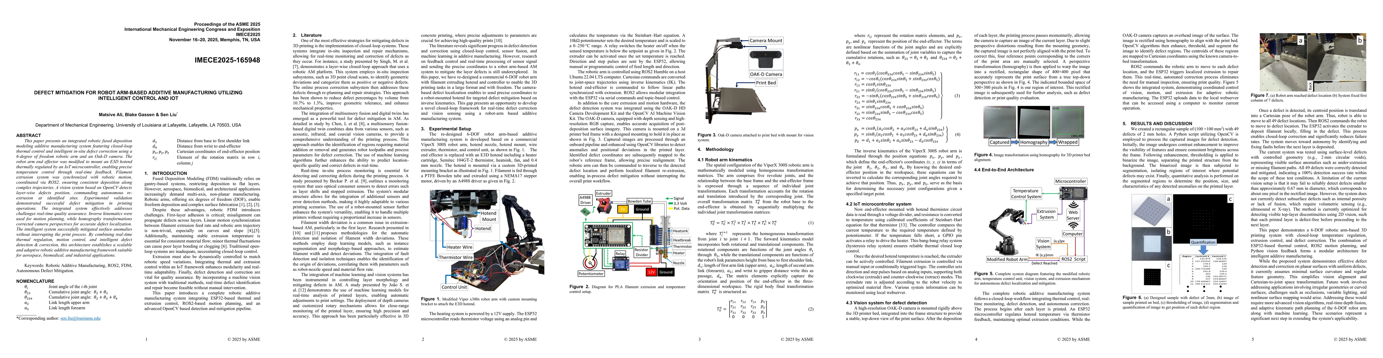 Thumbnail for Defect Mitigation for Robot Arm-based Additive Manufacturing Utilizing
  Intelligent Control and IOT