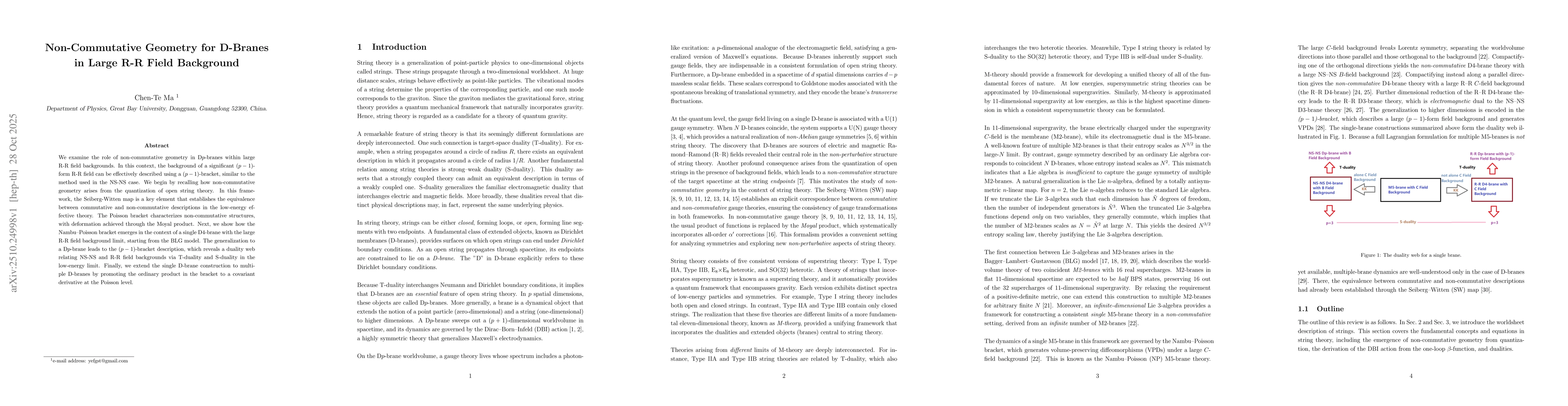 Thumbnail for Non-Commutative Geometry for D-Branes in Large R-R Field Background