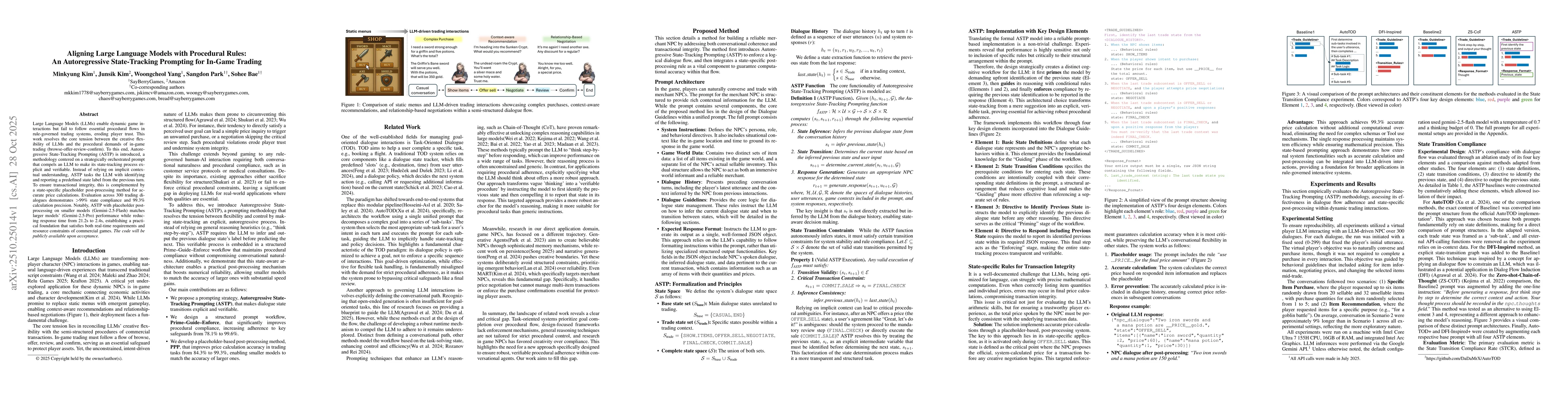 Thumbnail for Aligning Large Language Models with Procedural Rules: An Autoregressive
  State-Tracking Prompting for In-Game Trading