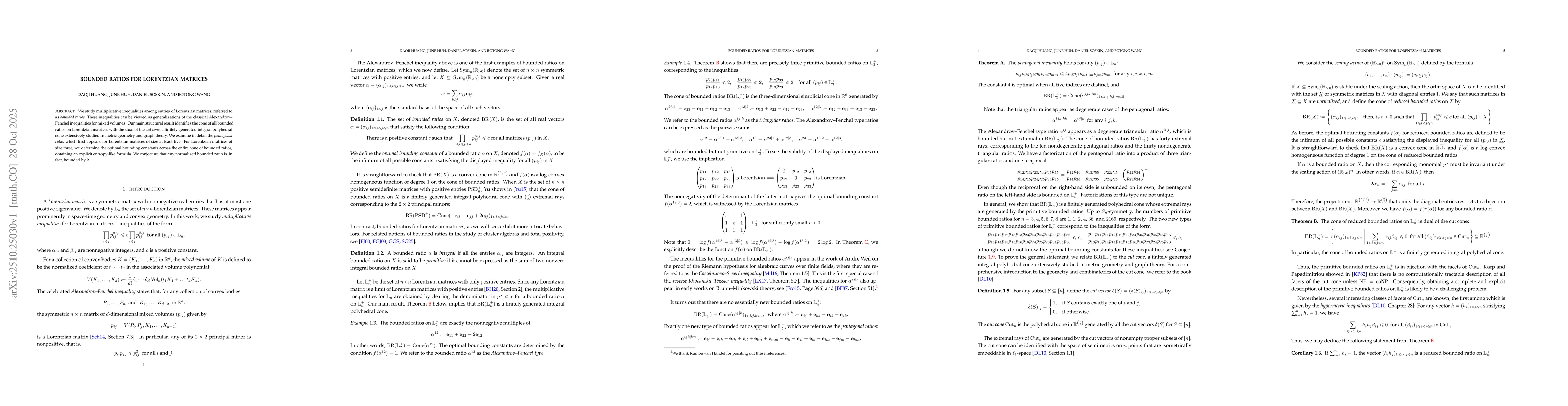 Thumbnail for Bounded ratios for Lorentzian matrices