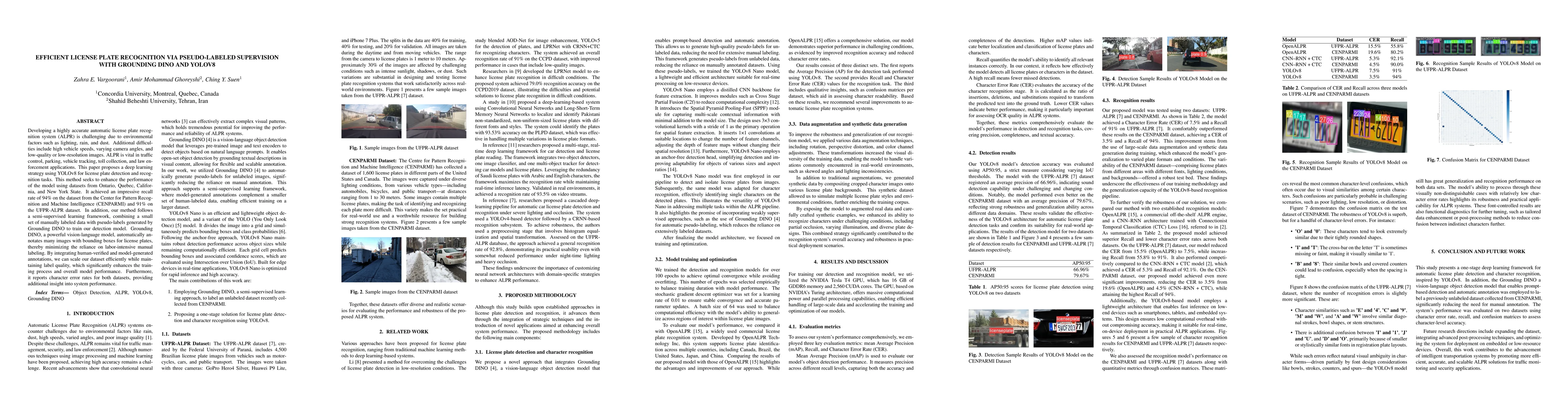 Thumbnail for Efficient License Plate Recognition via Pseudo-Labeled Supervision with
  Grounding DINO and YOLOv8