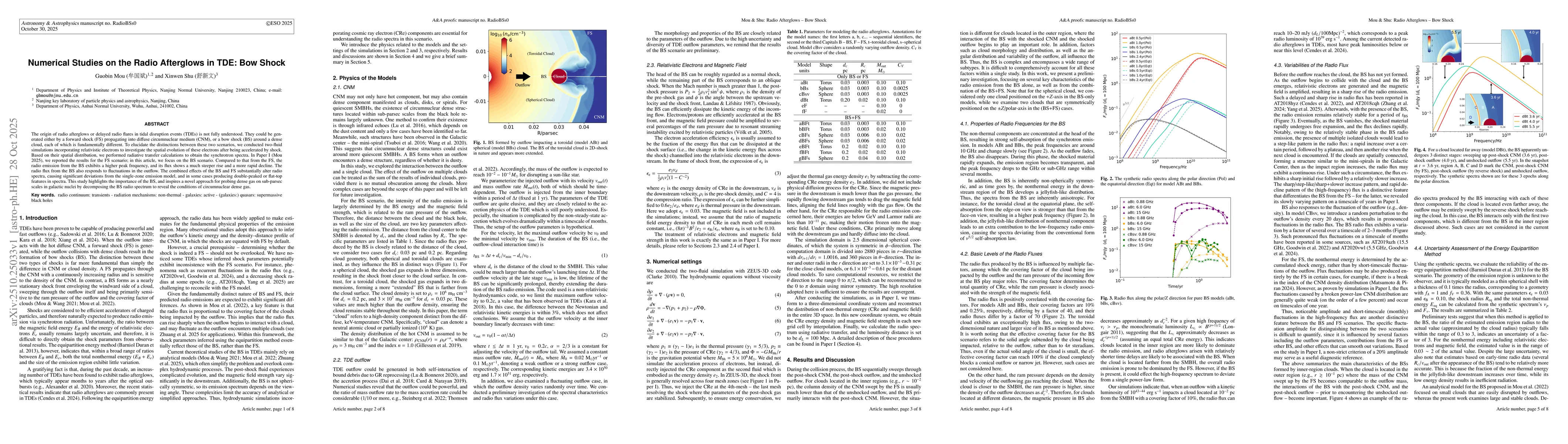 Thumbnail for Numerical Studies on the Radio Afterglows in TDE: Bow Shock