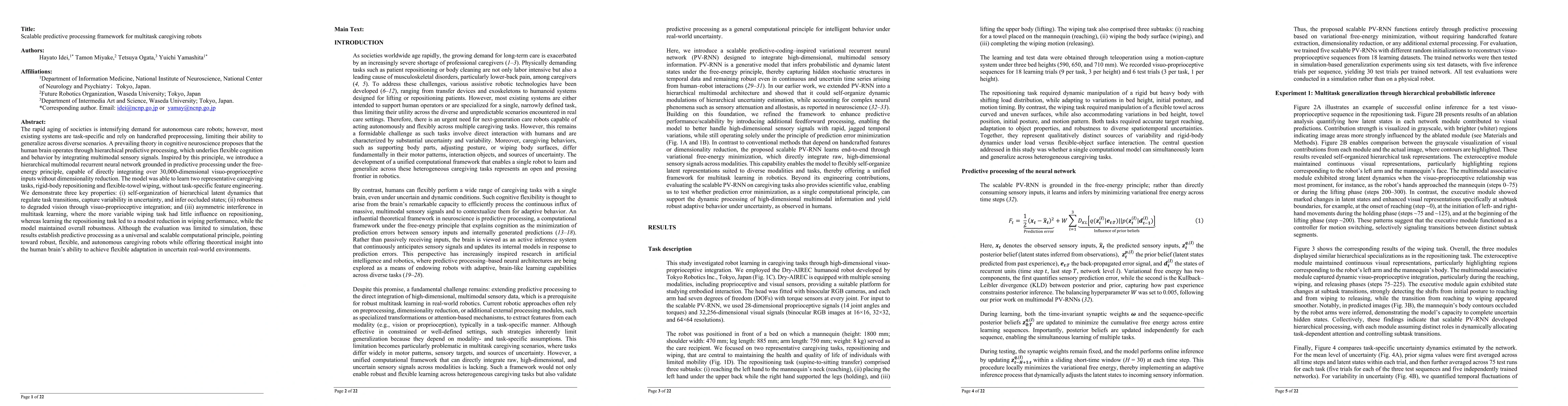 Thumbnail for Scalable predictive processing framework for multitask caregiving robots