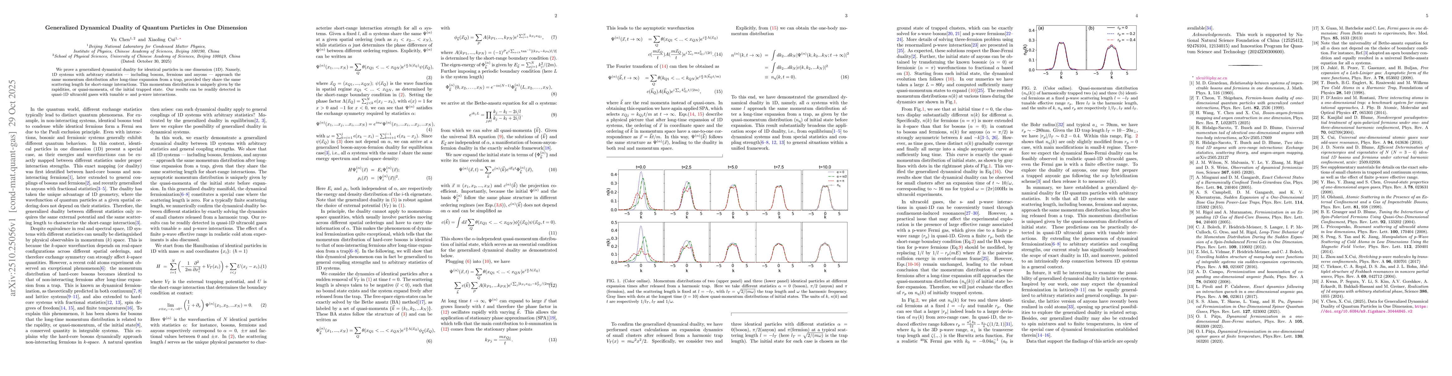 Thumbnail for Generalized Dynamical Duality of Quantum Particles in One Dimension