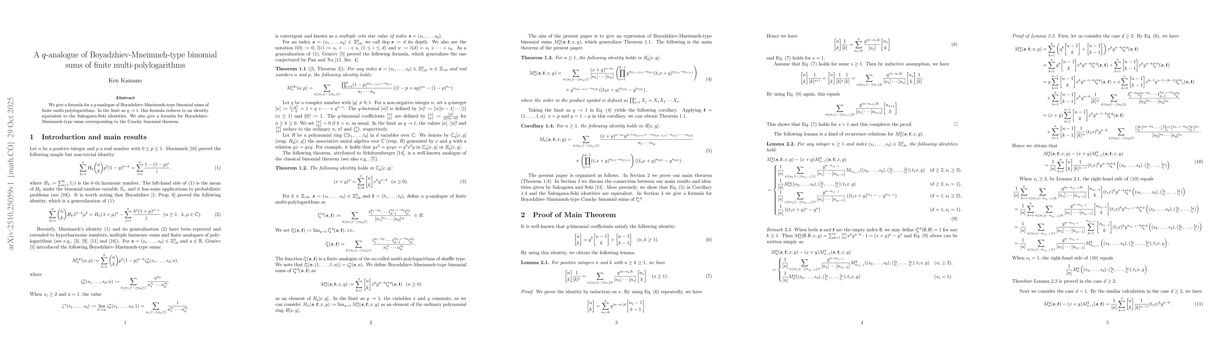 Thumbnail for A $q$-analogue of Boyadzhiev-Mneimneh-type binomial sums of finite
  multi-polylogarithms