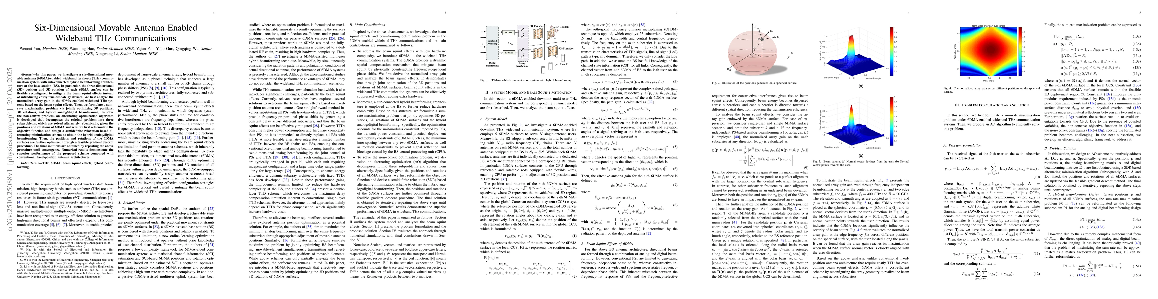 Thumbnail for Six-Dimensional Movable Antenna Enabled Wideband THz Communications