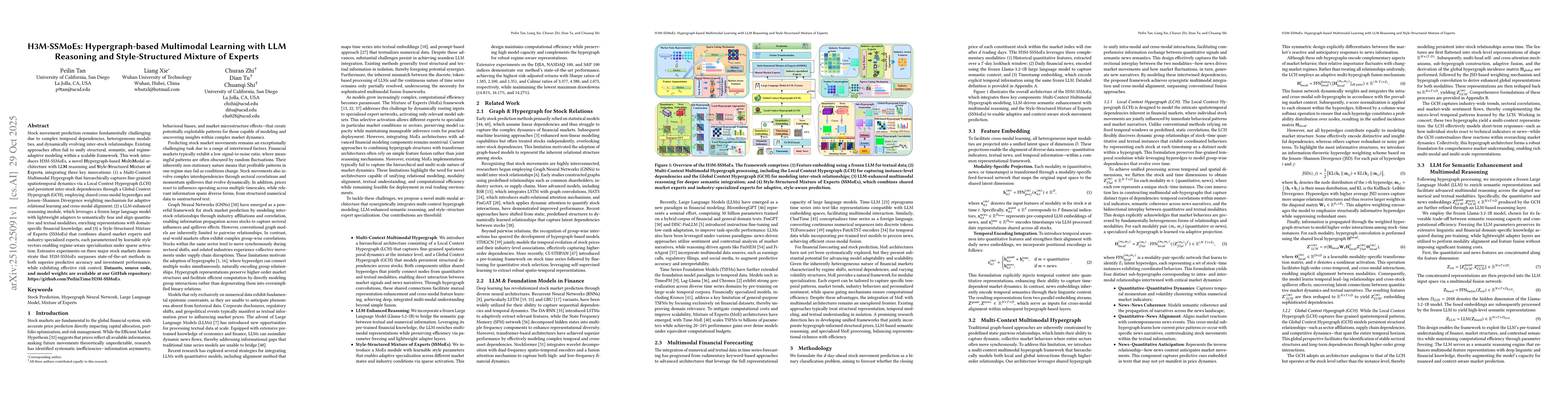 Thumbnail for H3M-SSMoEs: Hypergraph-based Multimodal Learning with LLM Reasoning and
  Style-Structured Mixture of Experts