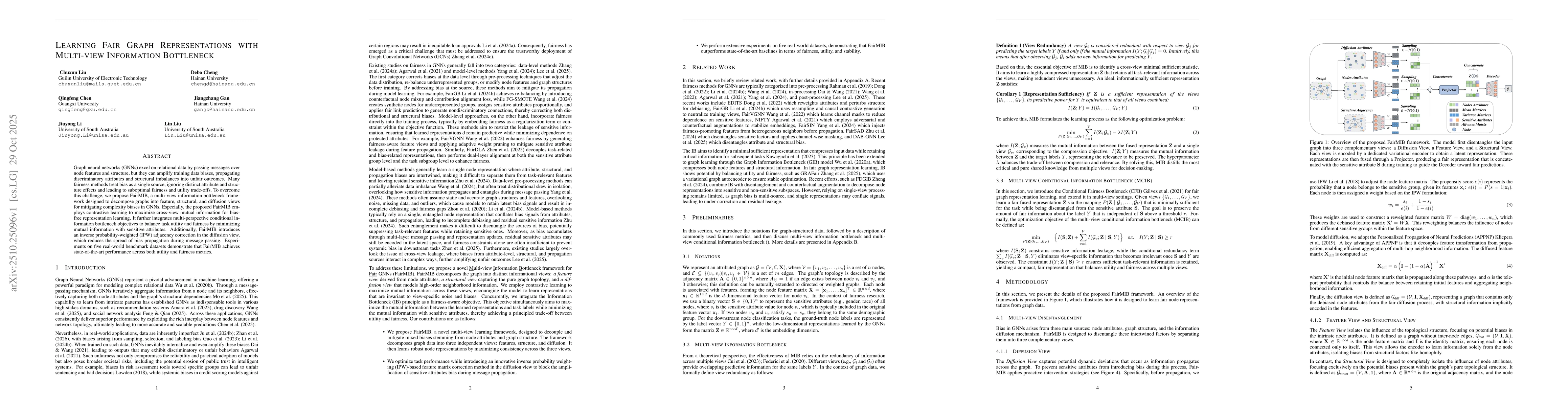 Thumbnail for Learning Fair Graph Representations with Multi-view Information
  Bottleneck