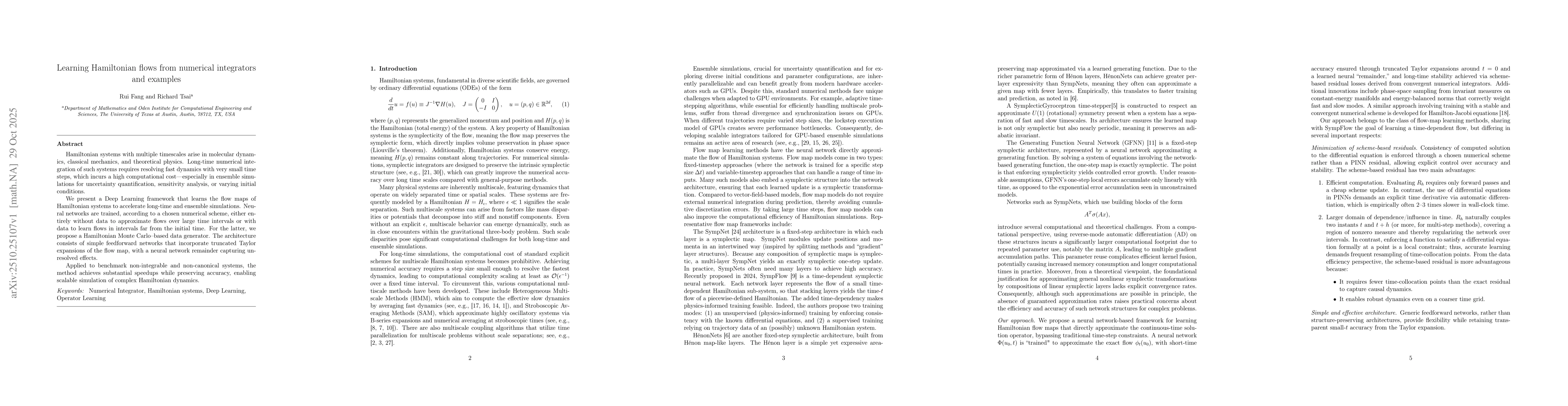 Thumbnail for Learning Hamiltonian flows from numerical integrators and examples