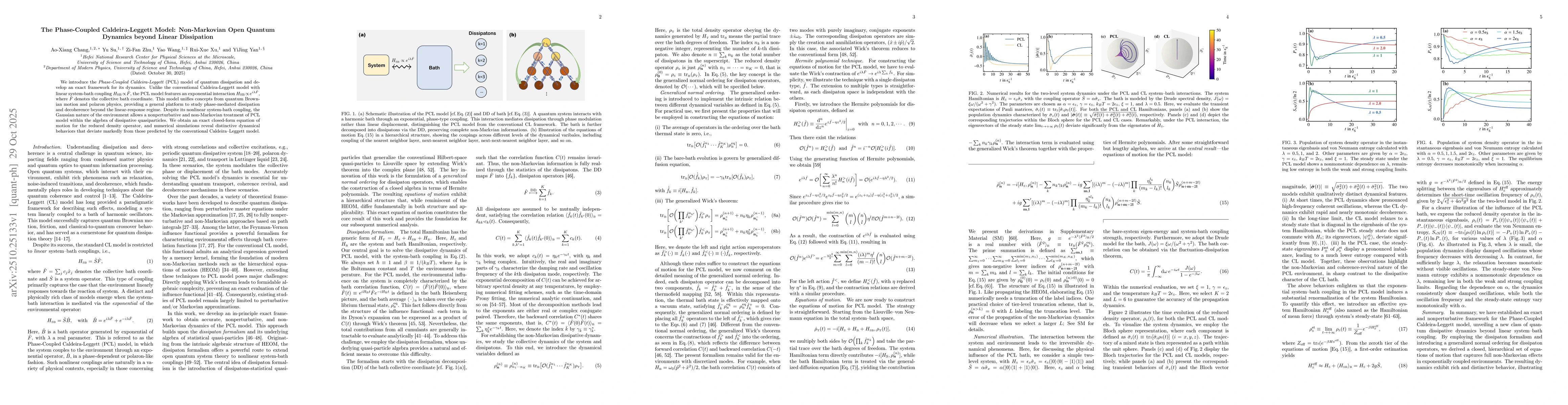 Thumbnail for The Phase-Coupled Caldeira-Leggett Model: Non-Markovian Open Quantum
  Dynamics beyond Linear Dissipation
