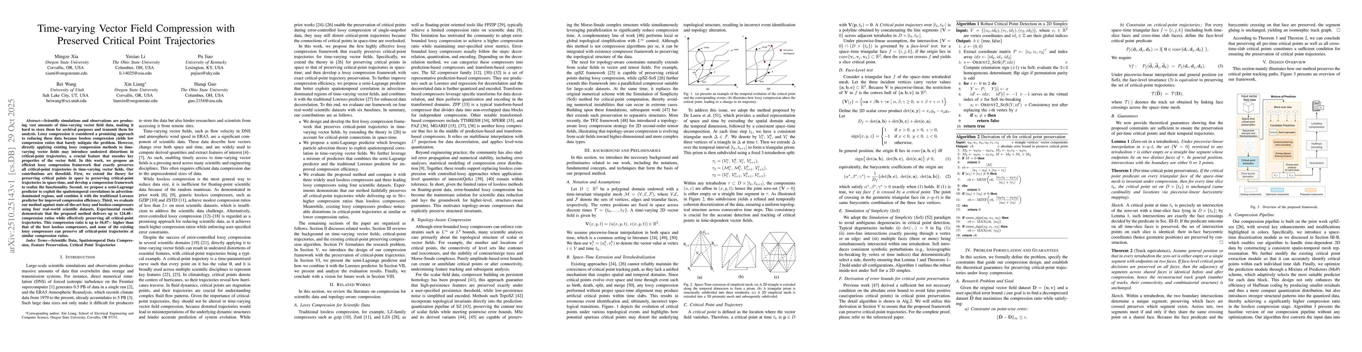 Thumbnail for Time-varying Vector Field Compression with Preserved Critical Point
  Trajectories