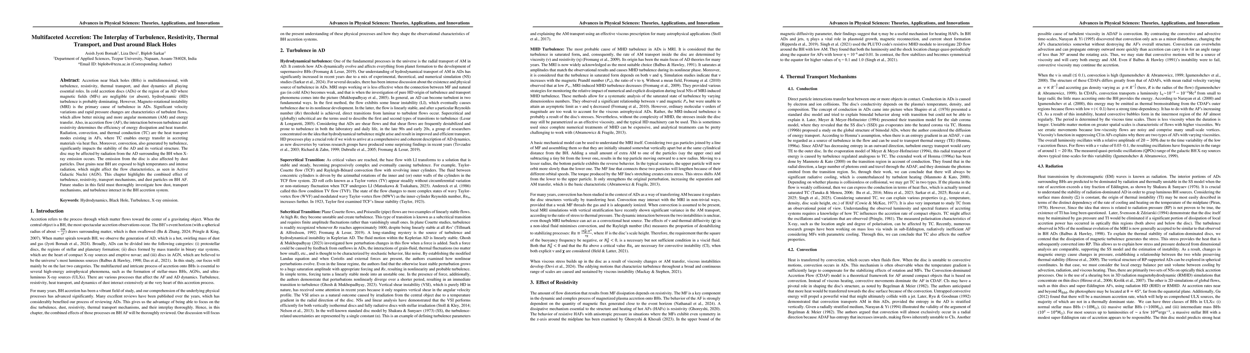 Thumbnail for Multifaceted Accretion: The Interplay of Turbulence, Resistivity,
  Thermal Transport, and Dust around Black Holes
