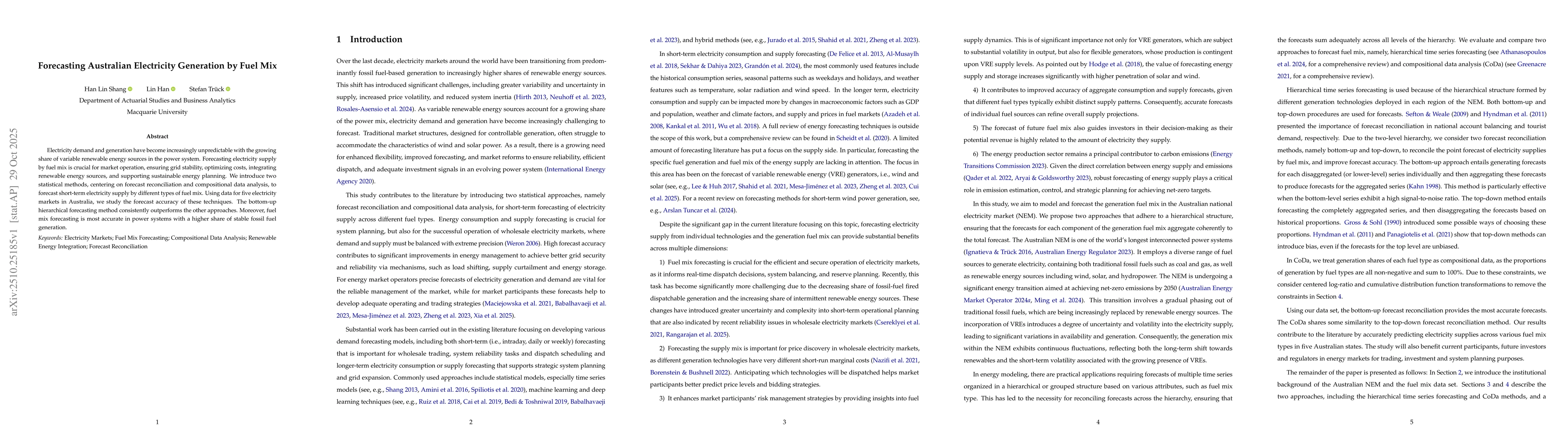Thumbnail for Forecasting Australian Electricity Generation by Fuel Mix