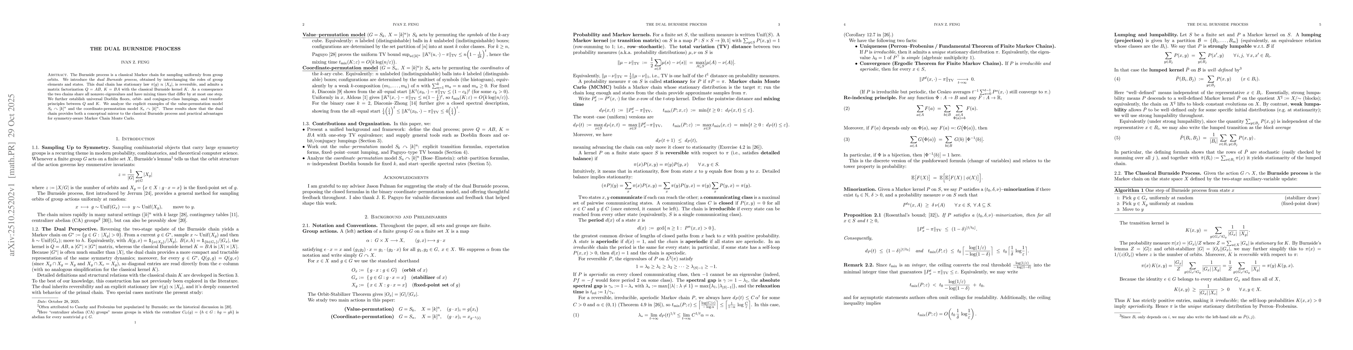 Thumbnail for The Dual Burnside Process