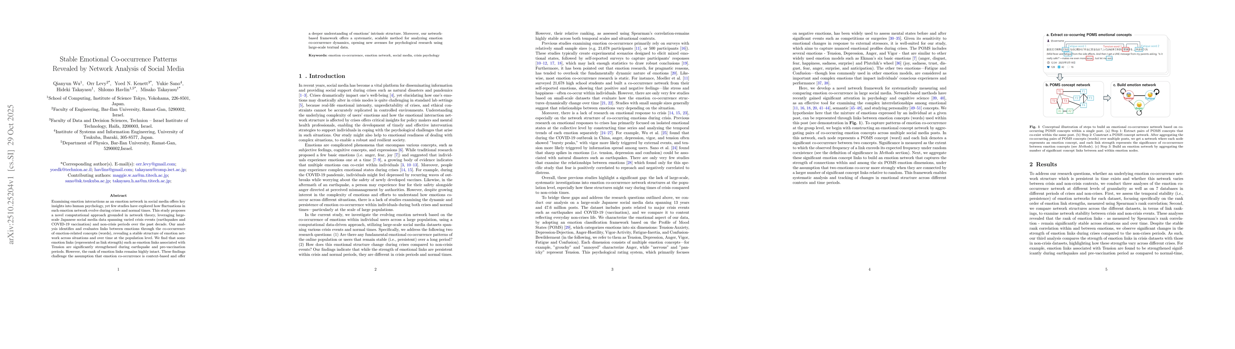 Thumbnail for Stable Emotional Co-occurrence Patterns Revealed by Network Analysis of
  Social Media