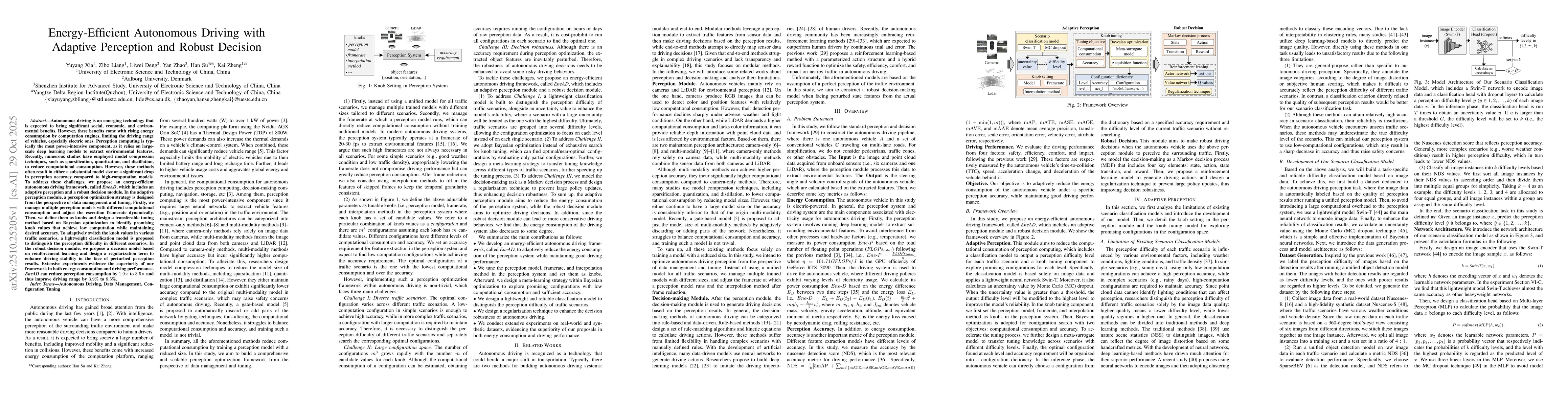 Thumbnail for Energy-Efficient Autonomous Driving with Adaptive Perception and Robust
  Decision