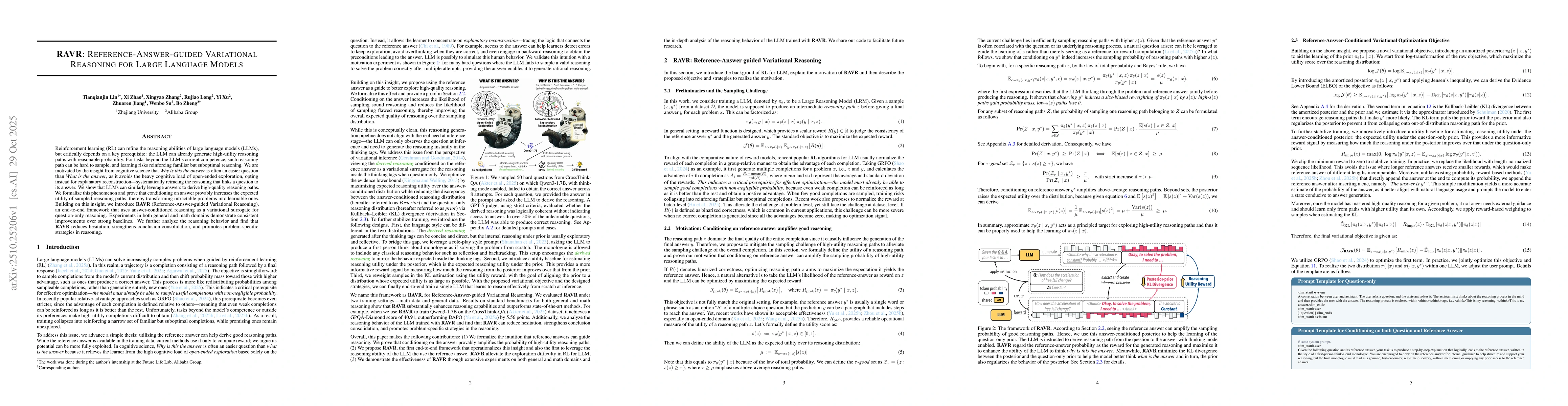 Thumbnail for RAVR: Reference-Answer-guided Variational Reasoning for Large Language
  Models