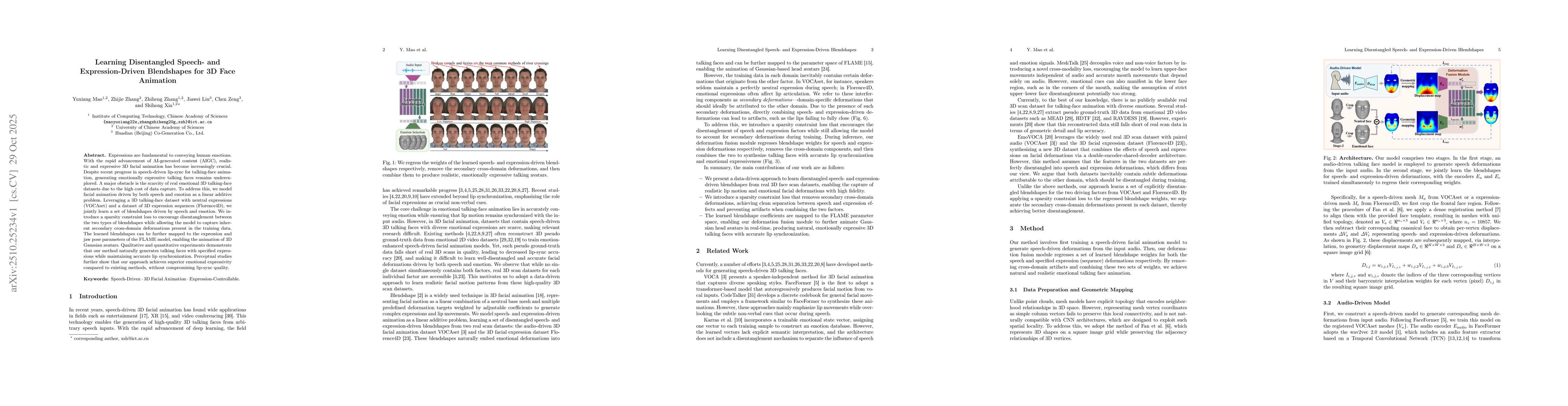 Thumbnail for Learning Disentangled Speech- and Expression-Driven Blendshapes for 3D
  Talking Face Animation