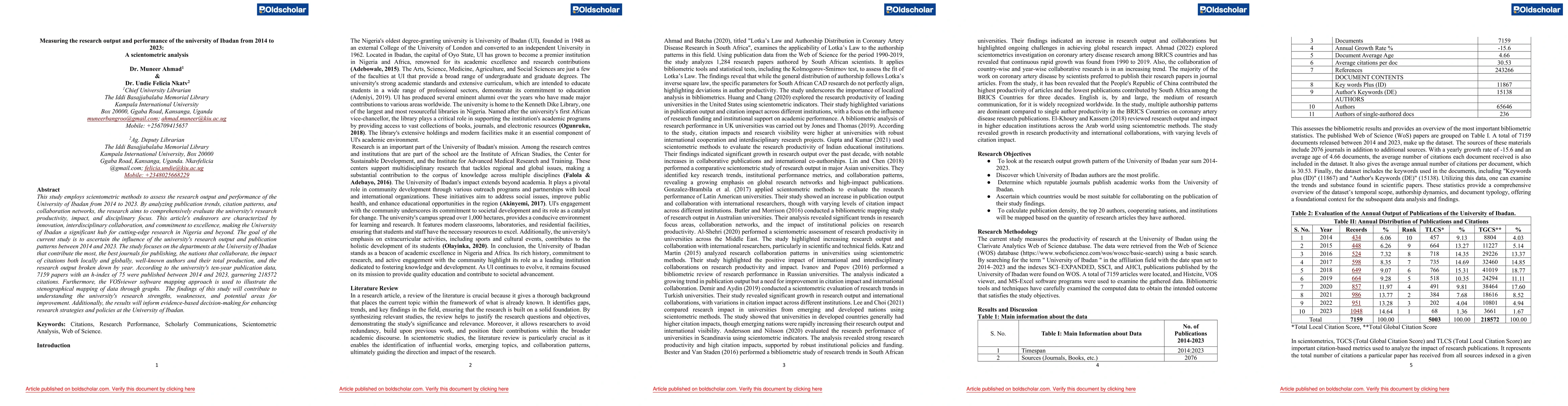 Thumbnail for Measuring the Research Output and Performance of the University of
  Ibadan from 2014 to 2023: A Scientometric Analysis