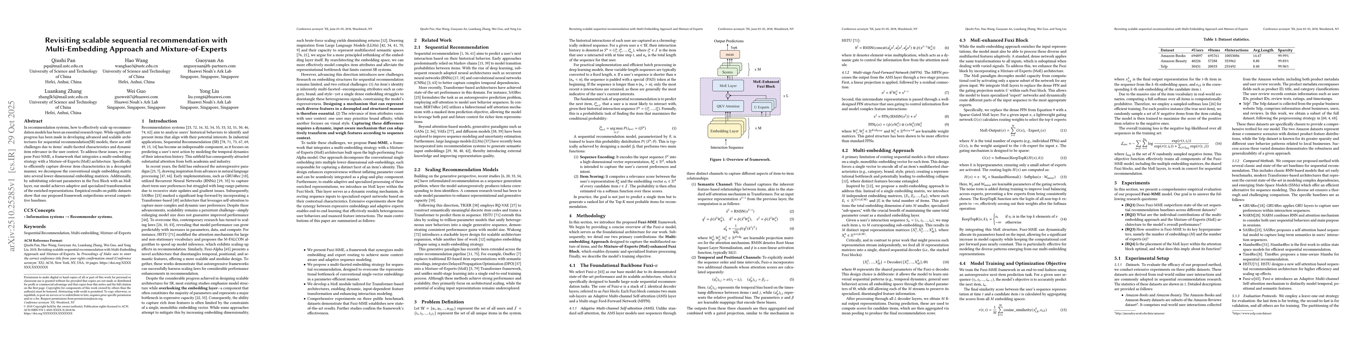 Thumbnail for Revisiting scalable sequential recommendation with Multi-Embedding
  Approach and Mixture-of-Experts