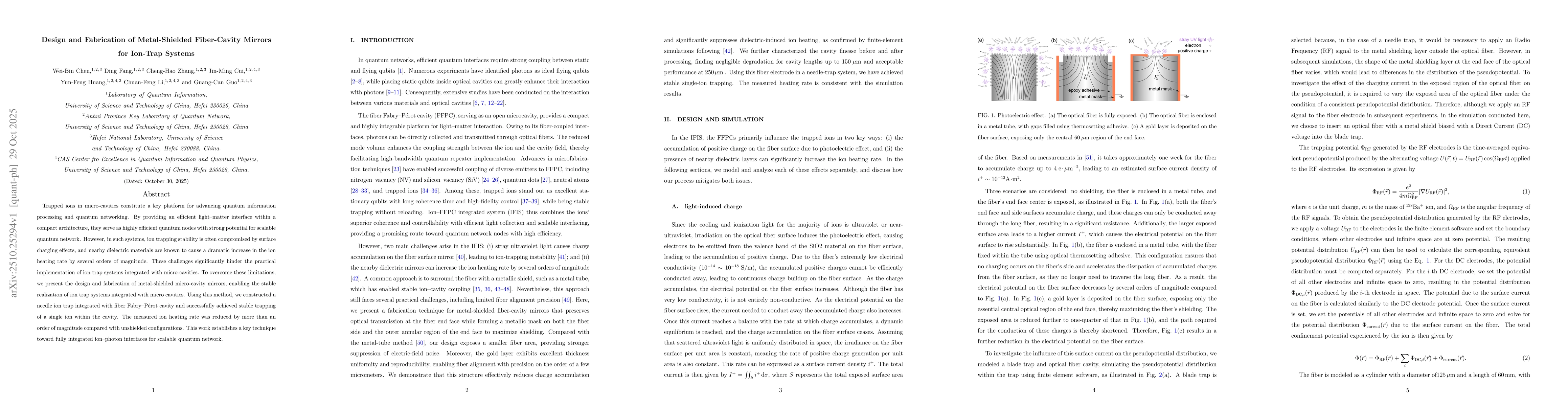 Thumbnail for Design and Fabrication of Metal-Shielded Fiber-Cavity Mirrors for
  Ion-Trap Systems