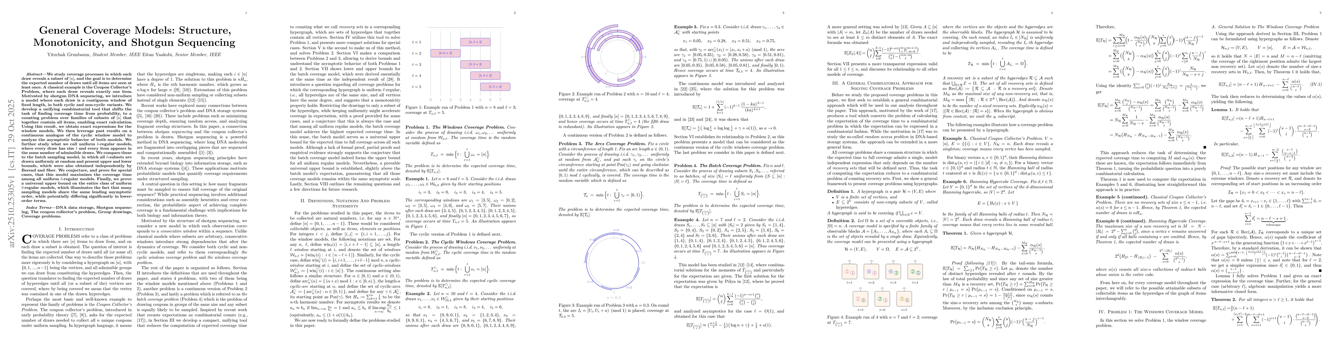 Thumbnail for General Coverage Models: Structure, Monotonicity, and Shotgun Sequencing