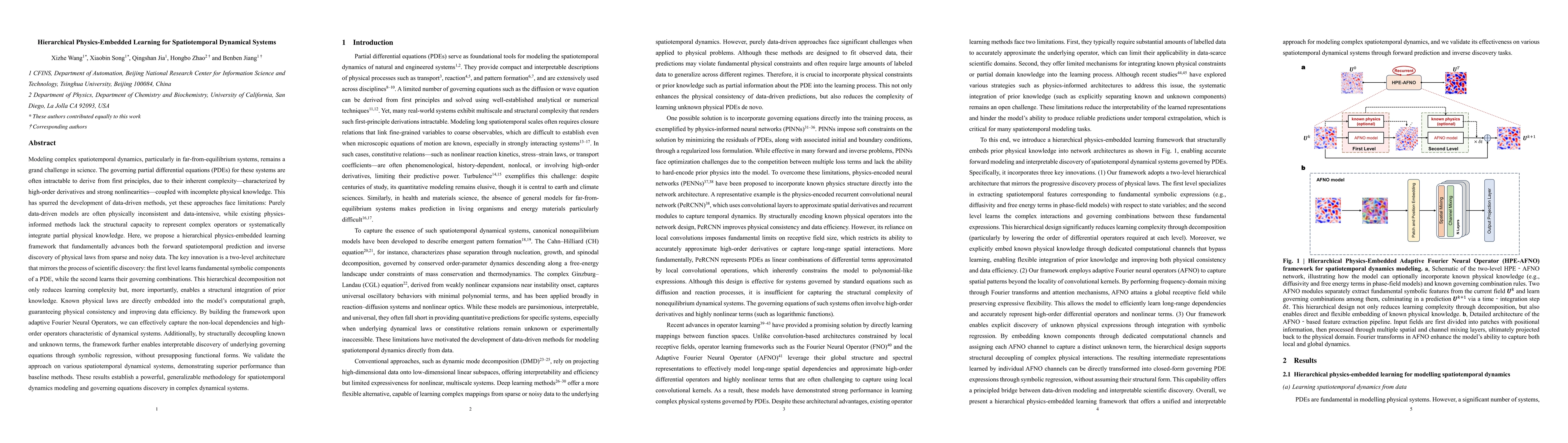 Thumbnail for Hierarchical Physics-Embedded Learning for Spatiotemporal Dynamical
  Systems