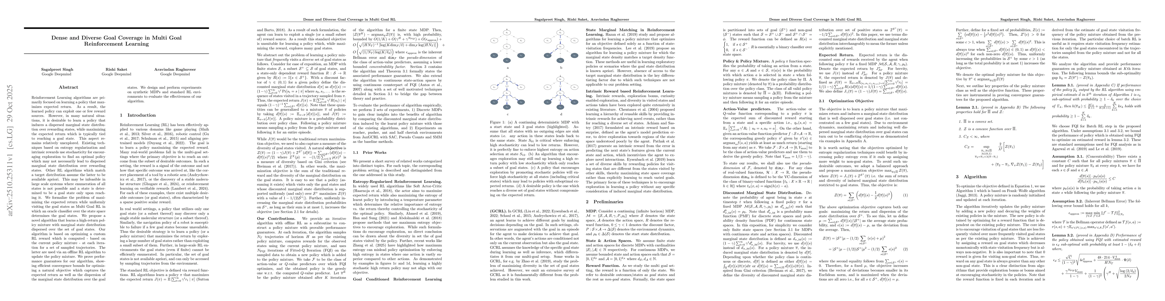 Thumbnail for Dense and Diverse Goal Coverage in Multi Goal Reinforcement Learning