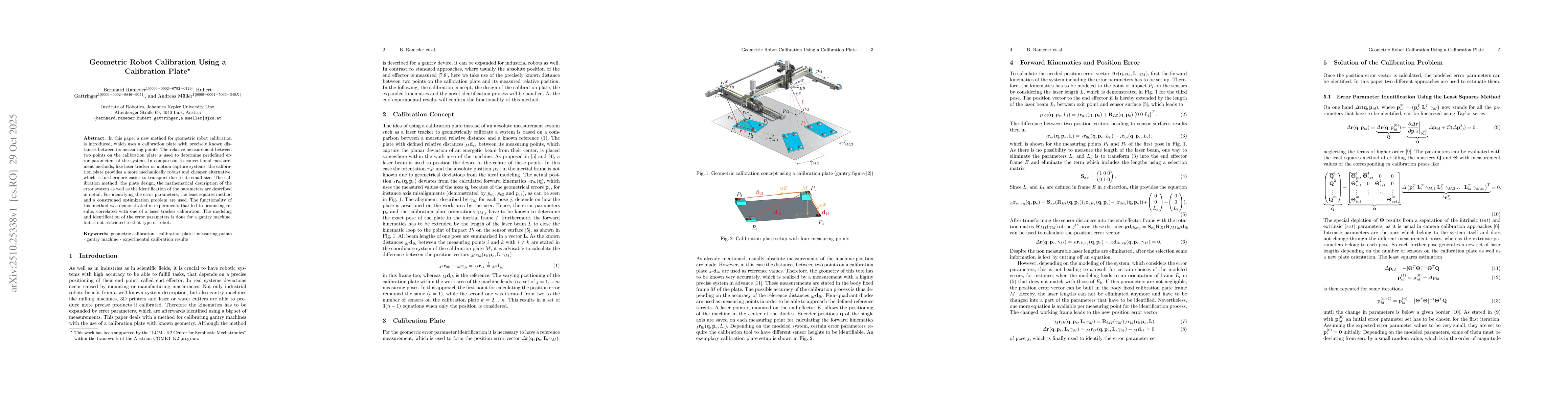 Thumbnail for Geometric Robot Calibration Using a Calibration Plate