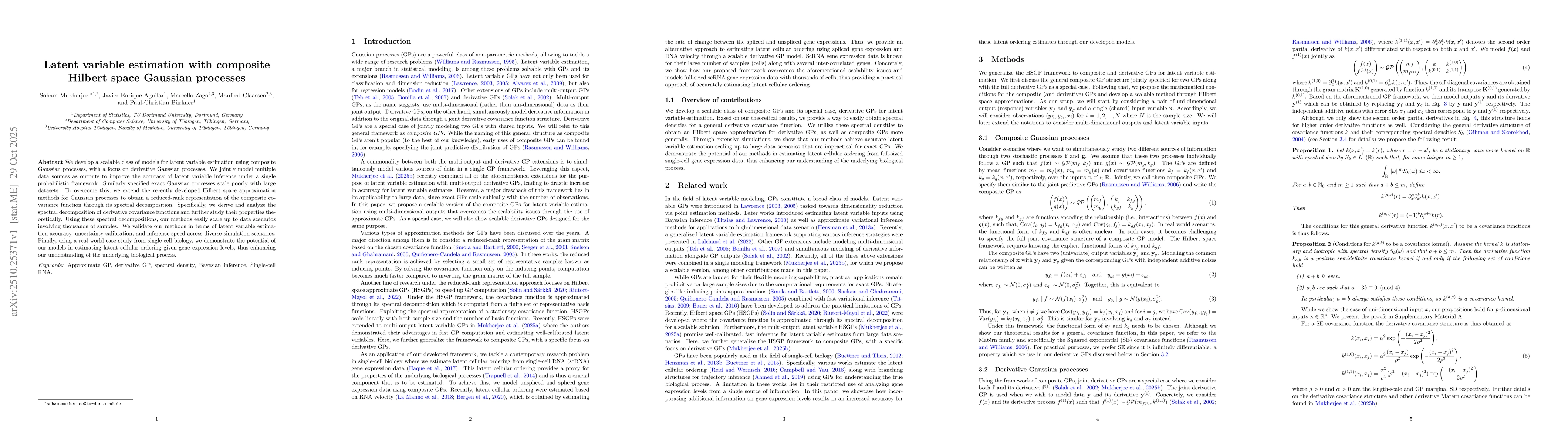 Thumbnail for Latent variable estimation with composite Hilbert space Gaussian
  processes
