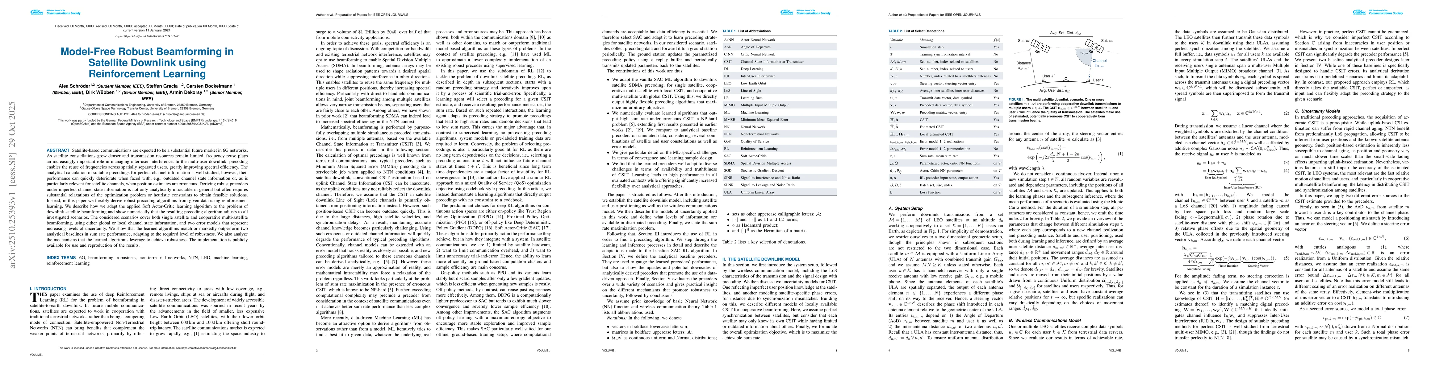 Thumbnail for Model-Free Robust Beamforming in Satellite Downlink using Reinforcement
  Learning