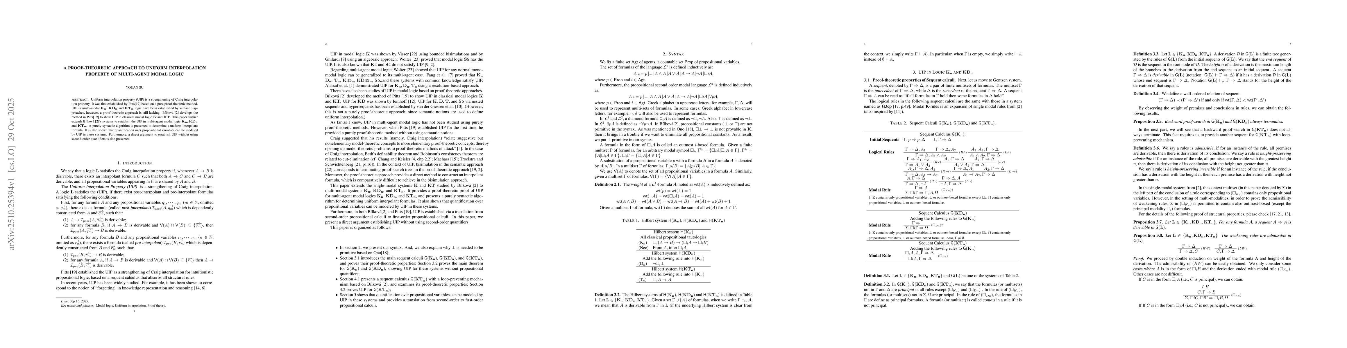 Thumbnail for A proof-theoretic approach to uniform interpolation property of
  multi-agent modal logic