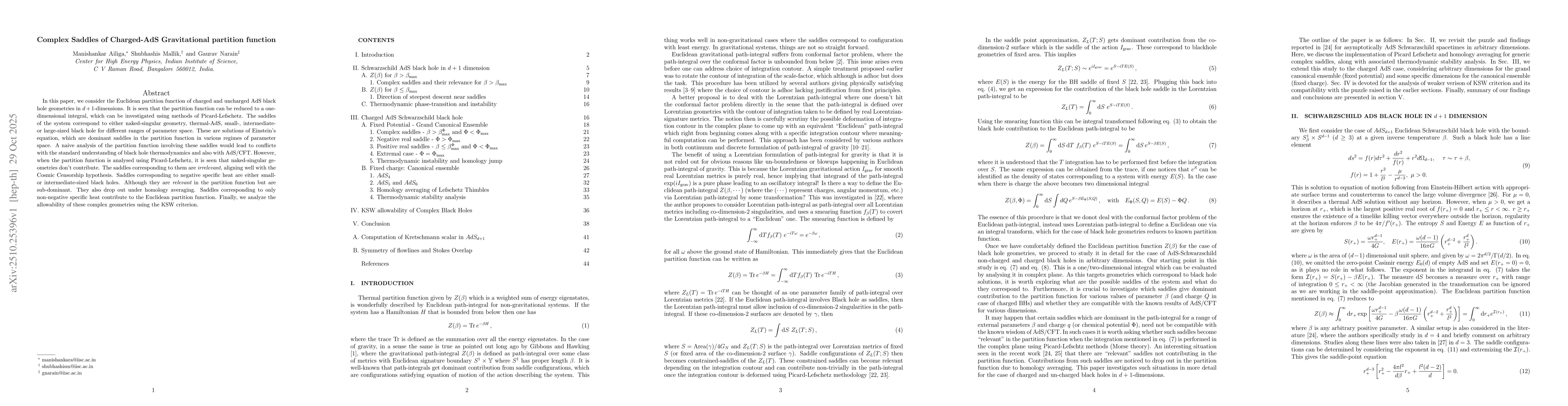 Thumbnail for Complex Saddles of Charged-AdS Gravitational partition function