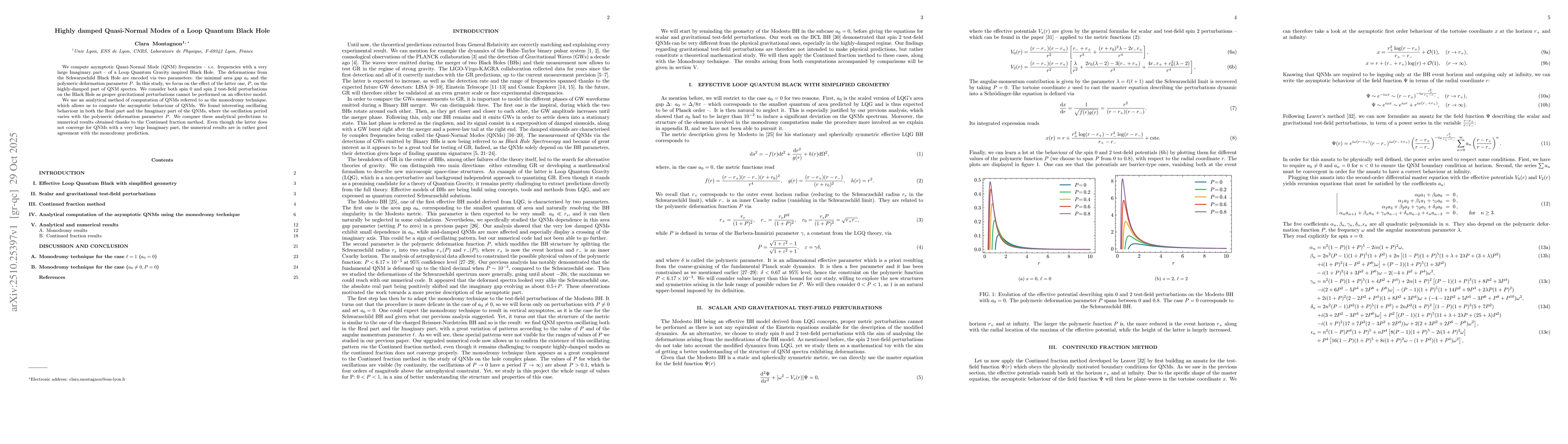 Thumbnail for Highly damped Quasi-Normal Modes of a Loop Quantum Black Hole