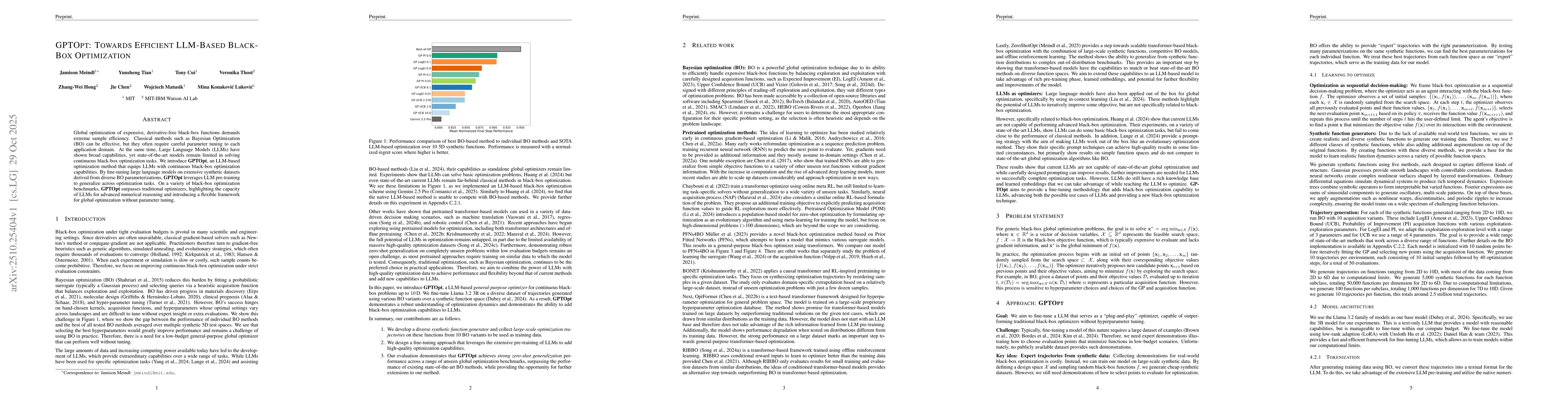 Thumbnail for GPTOpt: Towards Efficient LLM-Based Black-Box Optimization