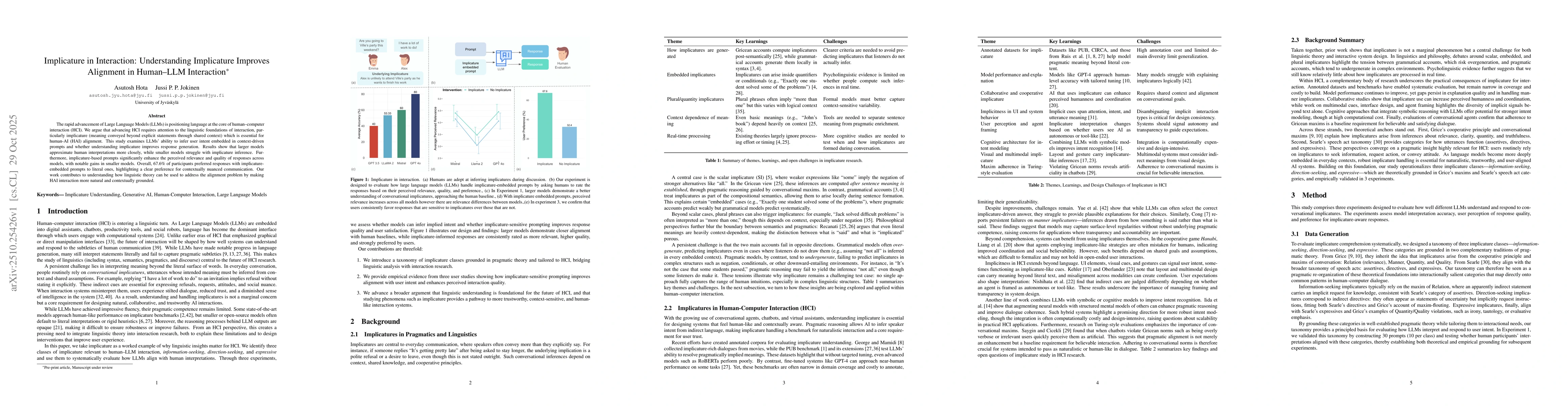 Thumbnail for Implicature in Interaction: Understanding Implicature Improves Alignment
  in Human-LLM Interaction