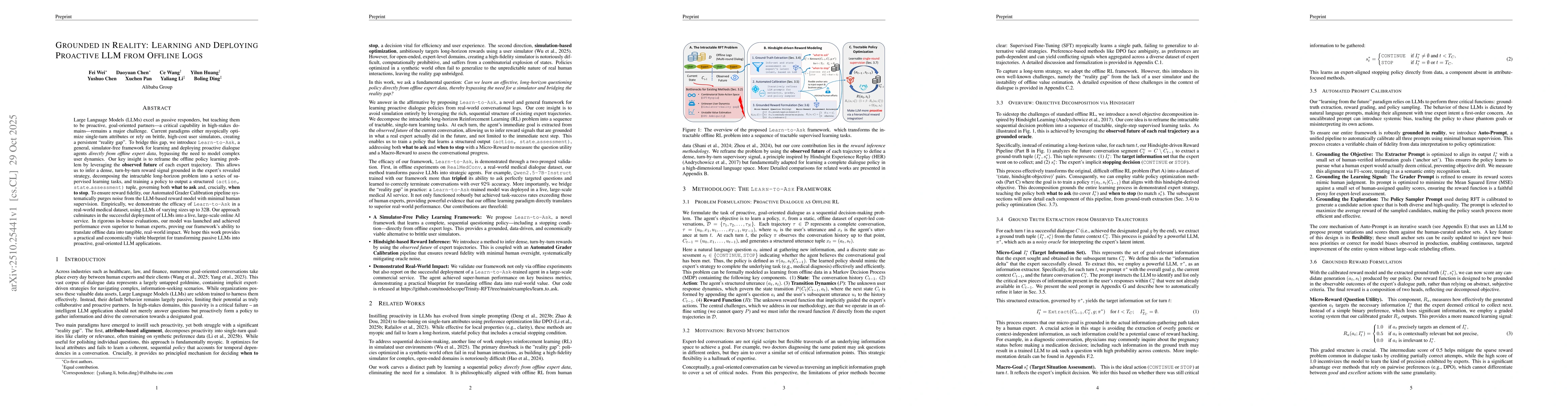 Thumbnail for Grounded in Reality: Learning and Deploying Proactive LLM from Offline
  Logs