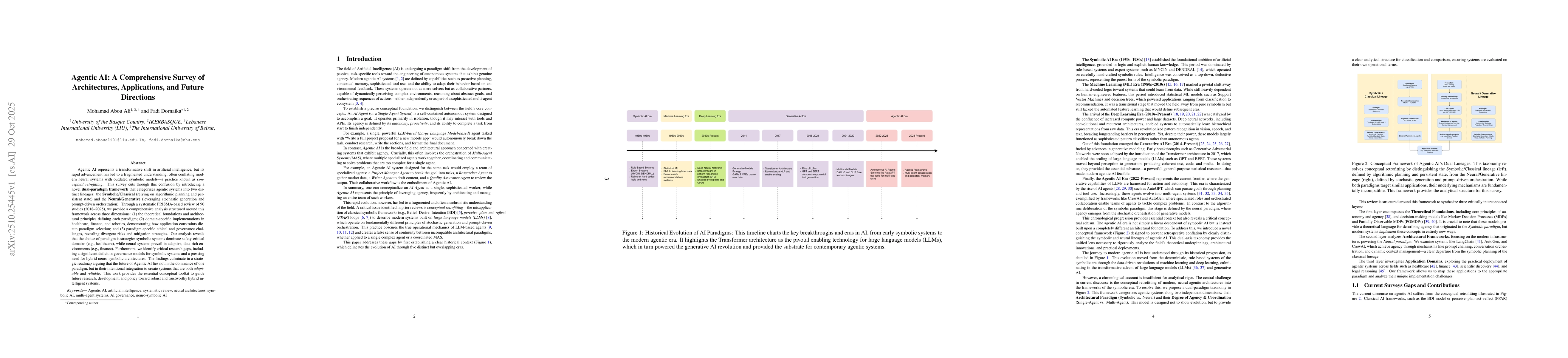 Thumbnail for Agentic AI: A Comprehensive Survey of Architectures, Applications, and
  Future Directions