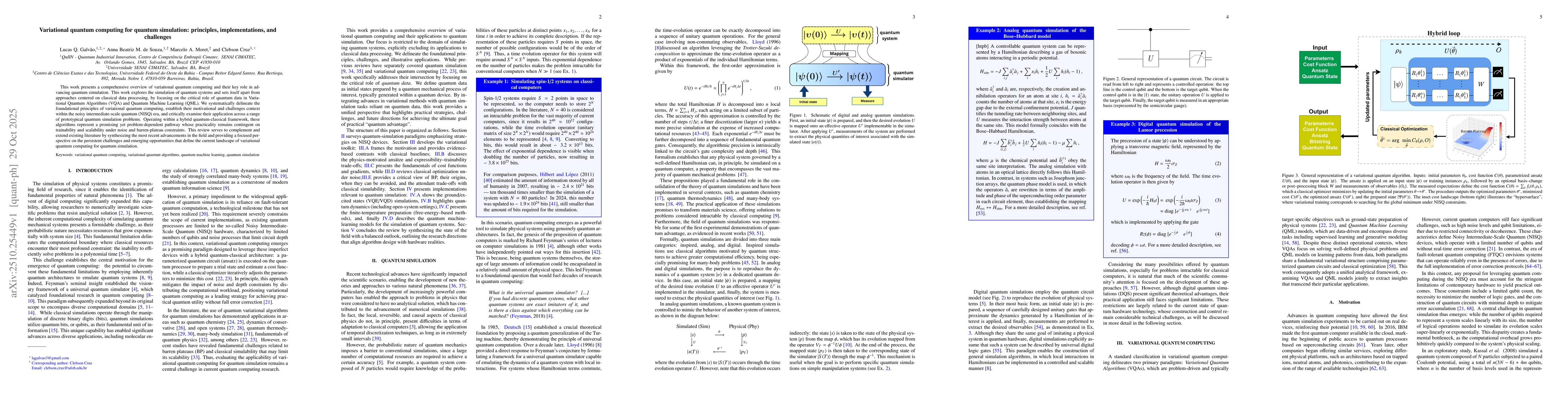 Thumbnail for Variational quantum computing for quantum simulation: principles,
  implementations, and challenges