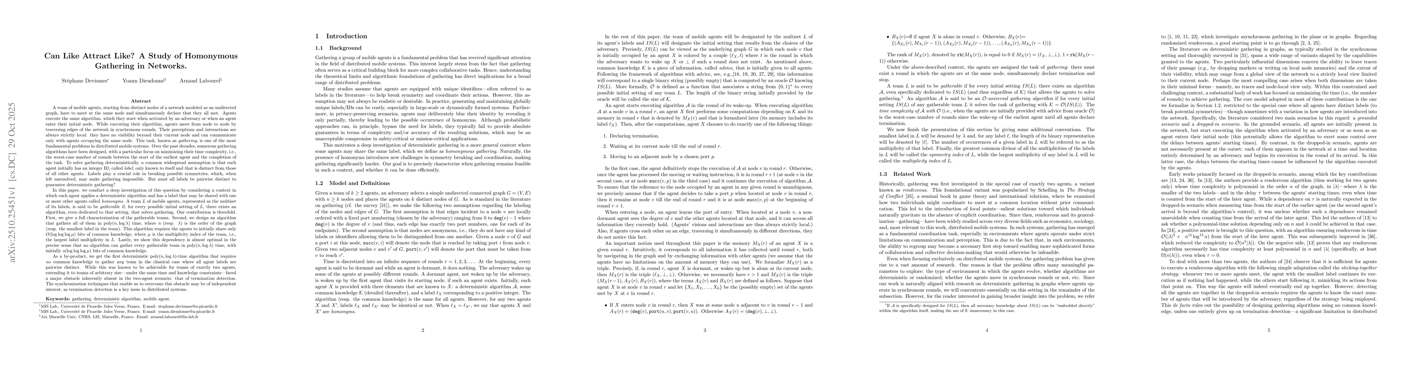 Thumbnail for Can Like Attract Like? A Study of Homonymous Gathering in Networks