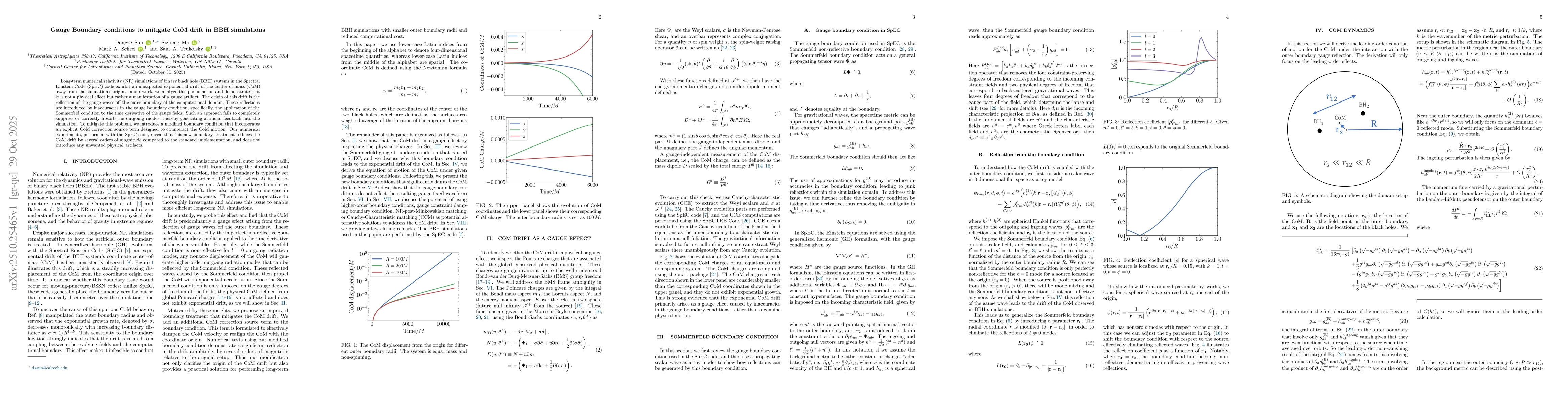 Thumbnail for Gauge Boundary conditions to mitigate CoM drift in BBH simulations