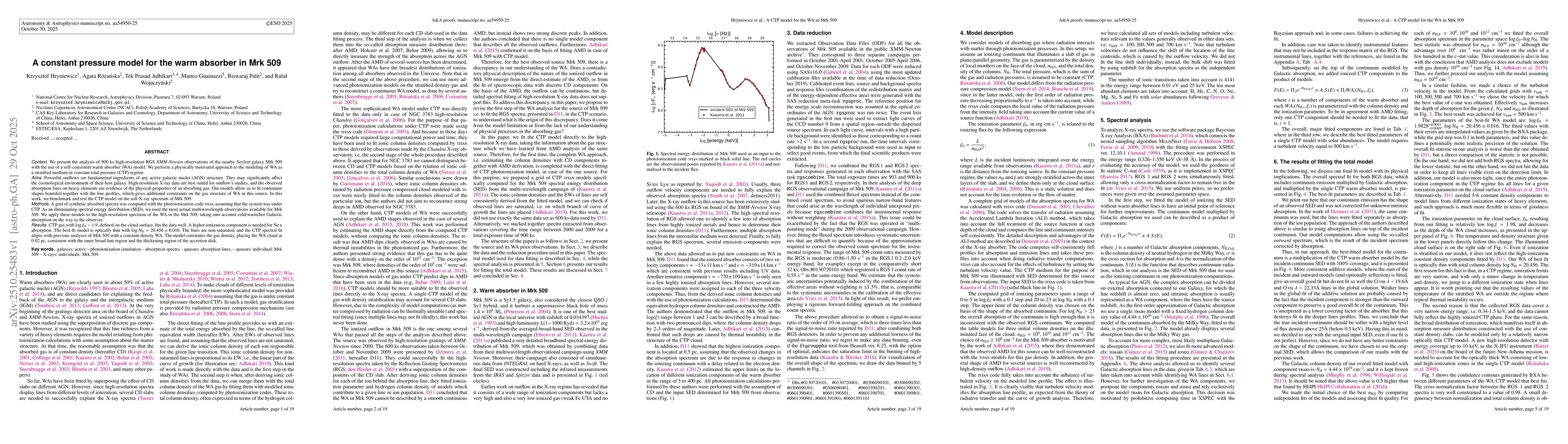 Thumbnail for A constant pressure model for the warm absorber in Mrk 509