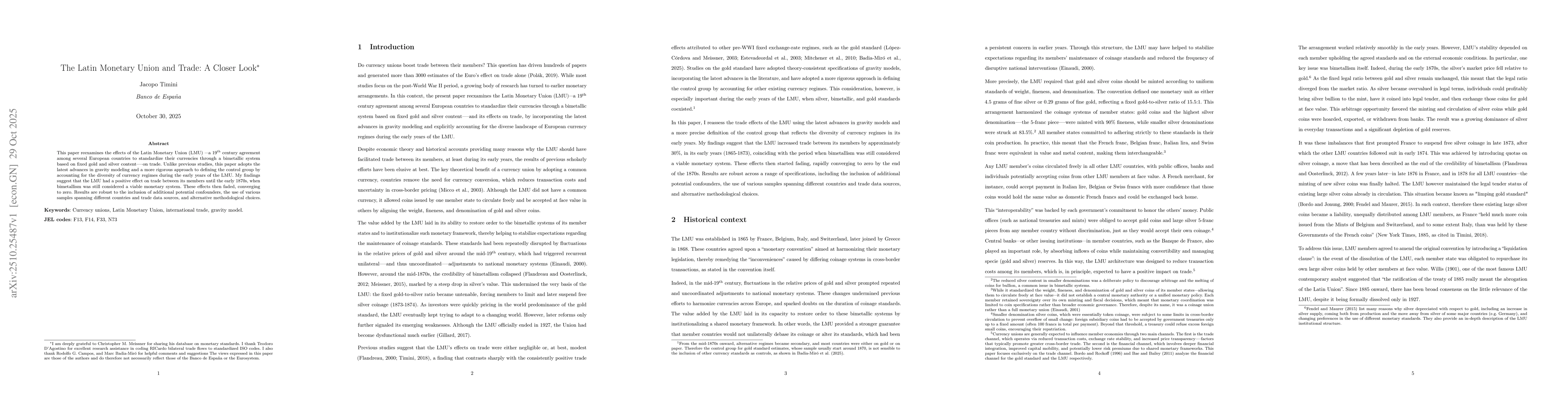 Thumbnail for The Latin Monetary Union and Trade: A Closer Look