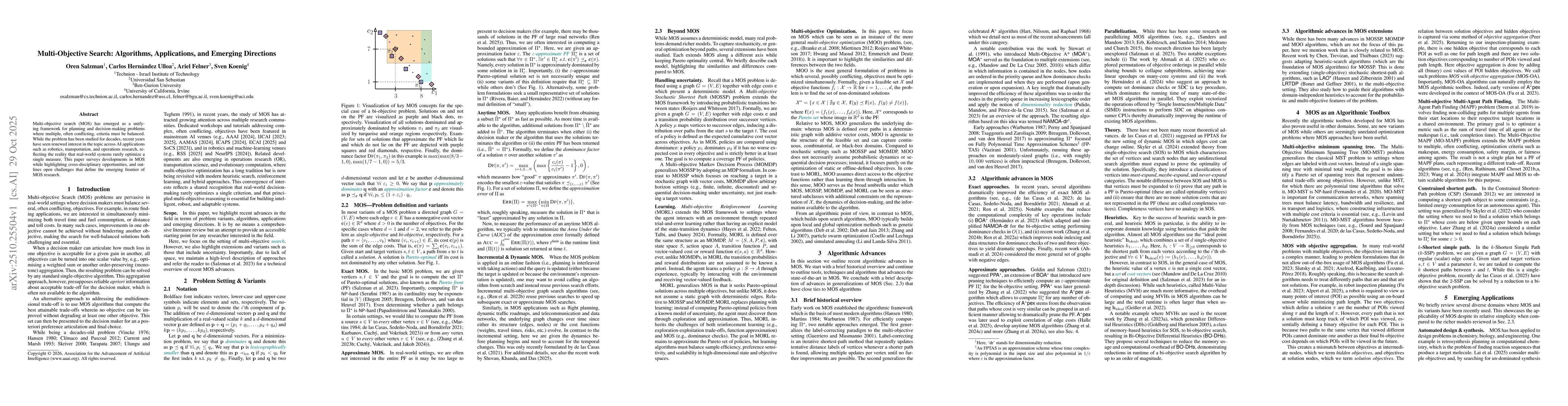 Thumbnail for Multi-Objective Search: Algorithms, Applications, and Emerging
  Directions