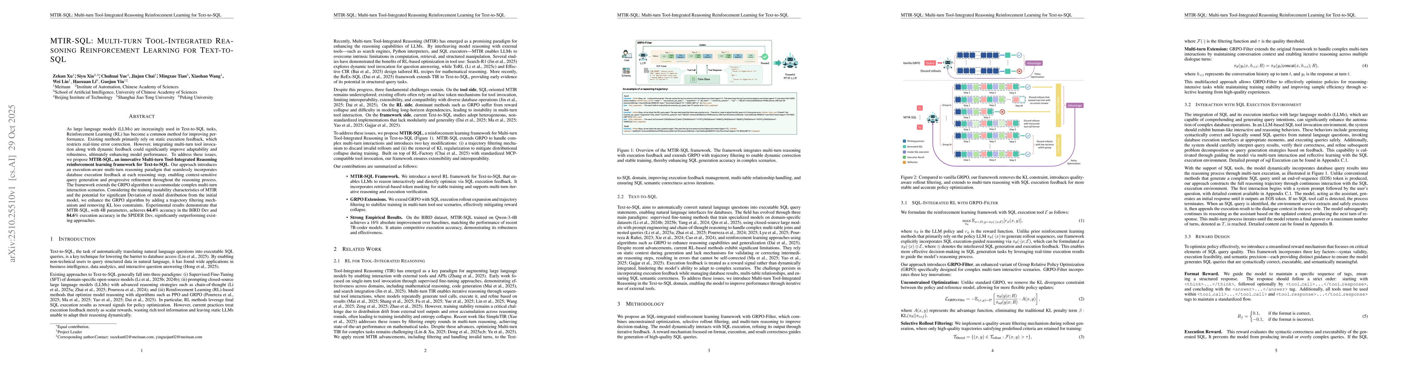 Thumbnail for MTIR-SQL: Multi-turn Tool-Integrated Reasoning Reinforcement Learning
  for Text-to-SQL